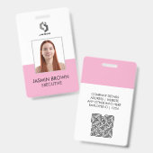Naambadgekaart & aangepaste QR-code werknemer Badge (Voor- en achterkant)