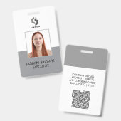 Naambadgekaart & aangepaste QR-code werknemer Badge (Voor- en achterkant)