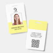 Naambadgekaart & aangepaste QR-code werknemer Badge (Voor- en achterkant)