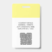 Naambadgekaart & aangepaste QR-code werknemer Badge (Achterkant)