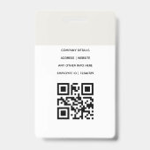 Naambadgekaart | Pasje met aangepaste QR-code voor Badge (Achterkant)