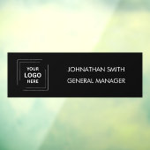 Naambord | Aangepaste Zakelijke Logo Zwarte Deurfo Raamsticker (Vel 3)