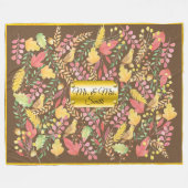Naambord Herfst Aquarel Gepersonaliseerd Fleece Deken (Voorkant (Horizontaal))