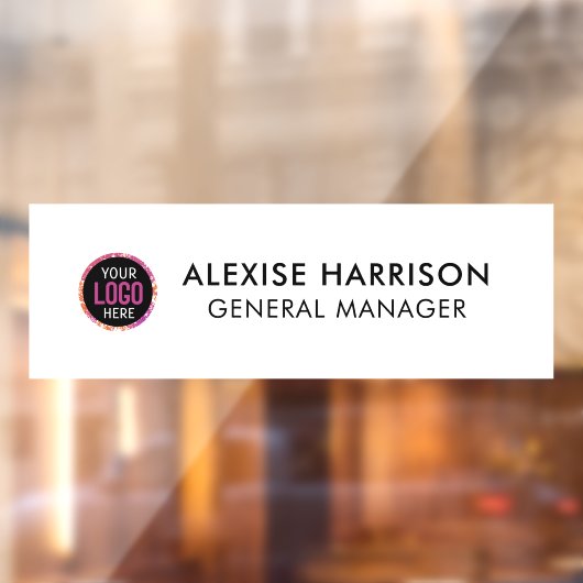 Naambord Kantoor Deur Bedrijfslogo Modern Wit Raamsticker (Vel 2)