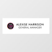 Naambord Kantoor Deur Bedrijfslogo Modern Wit Raamsticker (Vel)