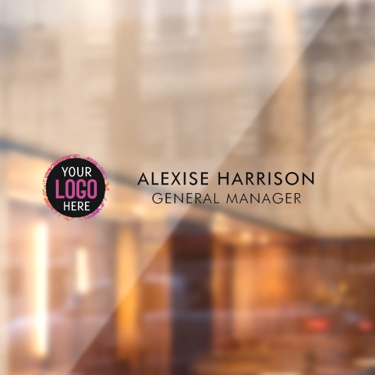 Naambord Kantoor Deur Zakelijk Logo Modern Wit Raamsticker (Vel 2)