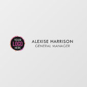 Naambord Kantoor Deur Zakelijk Logo Modern Wit Raamsticker (Vel)