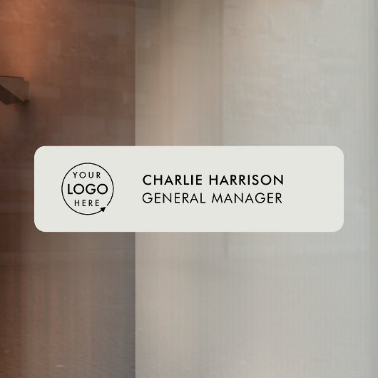 Naambord | Professionele Zakelijke Logo Grijs Raamsticker