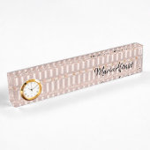 Naambord Roze Roos Glitters