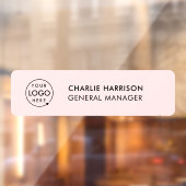 Naambord | Roze Vrouwelijk Zakelijk Logo Raamsticker (Vel 2)