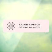 Naambord | Roze Vrouwelijk Zakelijk Logo Raamsticker (Vel 3)