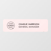 Naambord | Roze Vrouwelijk Zakelijk Logo Raamsticker (Vel)