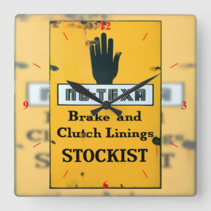  naambord. vierkante klok