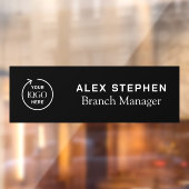 Naambord | Zakelijk logo Zwart Raamsticker (Vel 2)