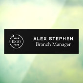 Naambord | Zakelijk logo Zwart Raamsticker (Vel 3)