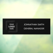 Naambordje | Custom Business Logo Black Door Cling Raamsticker (Vel 3)