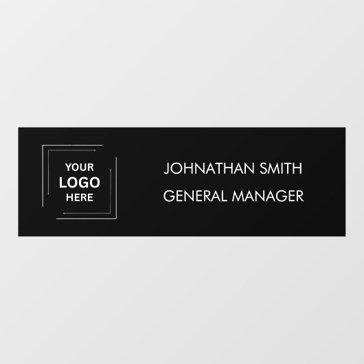 Naambordje | Custom Business Logo Black Door Cling Raamsticker (Vel)