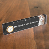 Naambordje foto, balie, kantoor. (Zijkant)