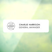 Naambordje Kantoor Deur Zakelijk Logo Modern Wit Raamsticker (Vel 3)