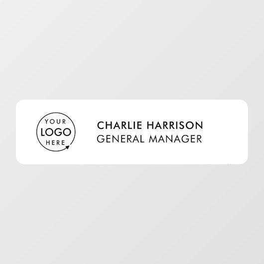 Naambordje Kantoor Deur Zakelijk Logo Modern Wit Raamsticker (Vel)