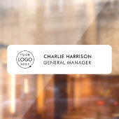 Naambordje kantoordeur Zakelijk logo modern wit Raamsticker (Vel 2)