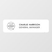 Naambordje kantoordeur Zakelijk logo modern wit Raamsticker (Vel)