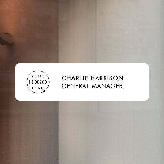 Naambordje kantoordeur Zakelijk logo modern wit Raamsticker