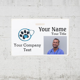 Naambordje met Veterinair Logo Tekst PAS ID a Badge