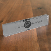 Naambordje voor bureau met monogram - HAMbyWG (Zijkant)