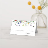 Naambordjes voor wilde bloemenvelden en zoemende b plaatskaartje (Voorkant)