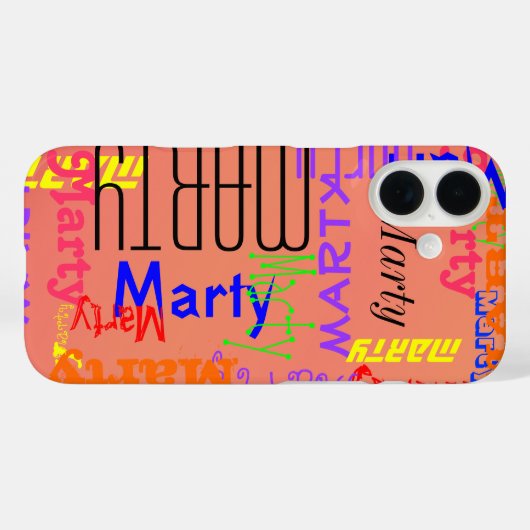 Naamcollage Case-Mate iPhone Case (Achterkant (horizontaal))