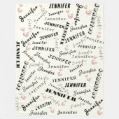 Naamcollage op maat fleece deken (Voorkant)