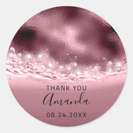 NaamDatum Vonk Vrijgezellenfeest Roos Ronde Sticker