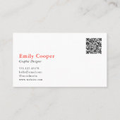 Naamdefinitie | Moderne aangepaste QR-code Roze Ro Visitekaartje (Achterkant)