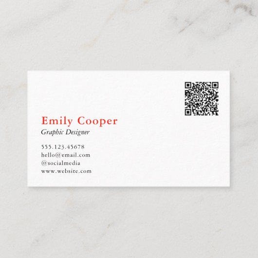 Naamdefinitie | Moderne aangepaste QR-code Roze Ro Visitekaartje (Achterkant)