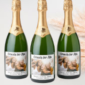 Naamfoto's van beste vrienden modern eenvoudig fee sparkling wijnetiket