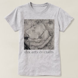 Naamgenoot magnolia, bloemen, stof, katoen en hand t-shirt