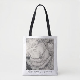 Naamgenoot magnolia, bloemen, stof, katoen en hand tote bag