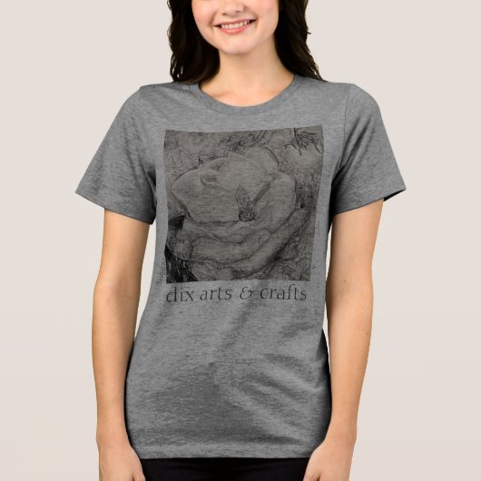 Naamgenoot magnolia, bloemen, stof, katoen en hand Tri-Blend shirt (Voorkant)