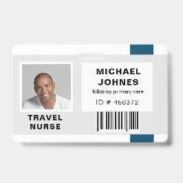 naamkaart met barcode en foto voor medewerkers badge