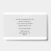 naamkaart met barcode en foto voor personeel badge (Achterkant)