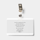 naamkaart met barcode en foto voor personeel badge (Achterkant met clip)