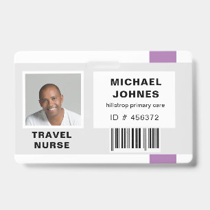 naamkaart met foto en barcode voor werknemers badge