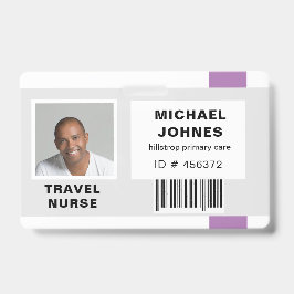 naamkaart met foto en barcode voor werknemers badge