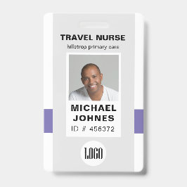 naamkaart met foto en logo voor verpleegkundigen badge