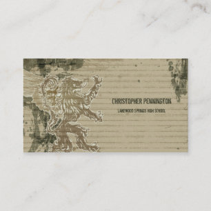 Naamkaart voor afstuderen met verblindd griffijn contactkaartje