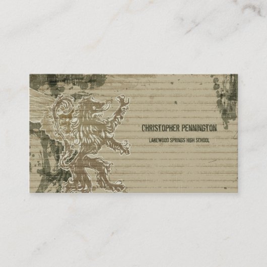 Naamkaart voor afstuderen met verblindd griffijn contactkaartje (Voorkant)