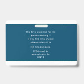 naamkaartje met barcode voor werknemers badge (Achterkant)