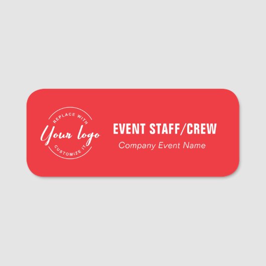 Naamkaartje voor evenementenpersoneel met bedrijfs naamplaatje (Voorkant)