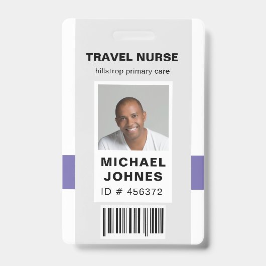 naamlabel met barcodefoto voor personeel badge (Voorzijde)
